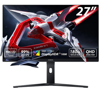 Xiaomi Mini-LED Gaming Monitor G Pro 27 inch HDR 1000 2K QHD 2560x1440 Fast IPS 180Hz 1ms 99% DCI-P3 AMD Freesync Adjustable Angle 2× HDMI 2.0 2× DP 1.4 White