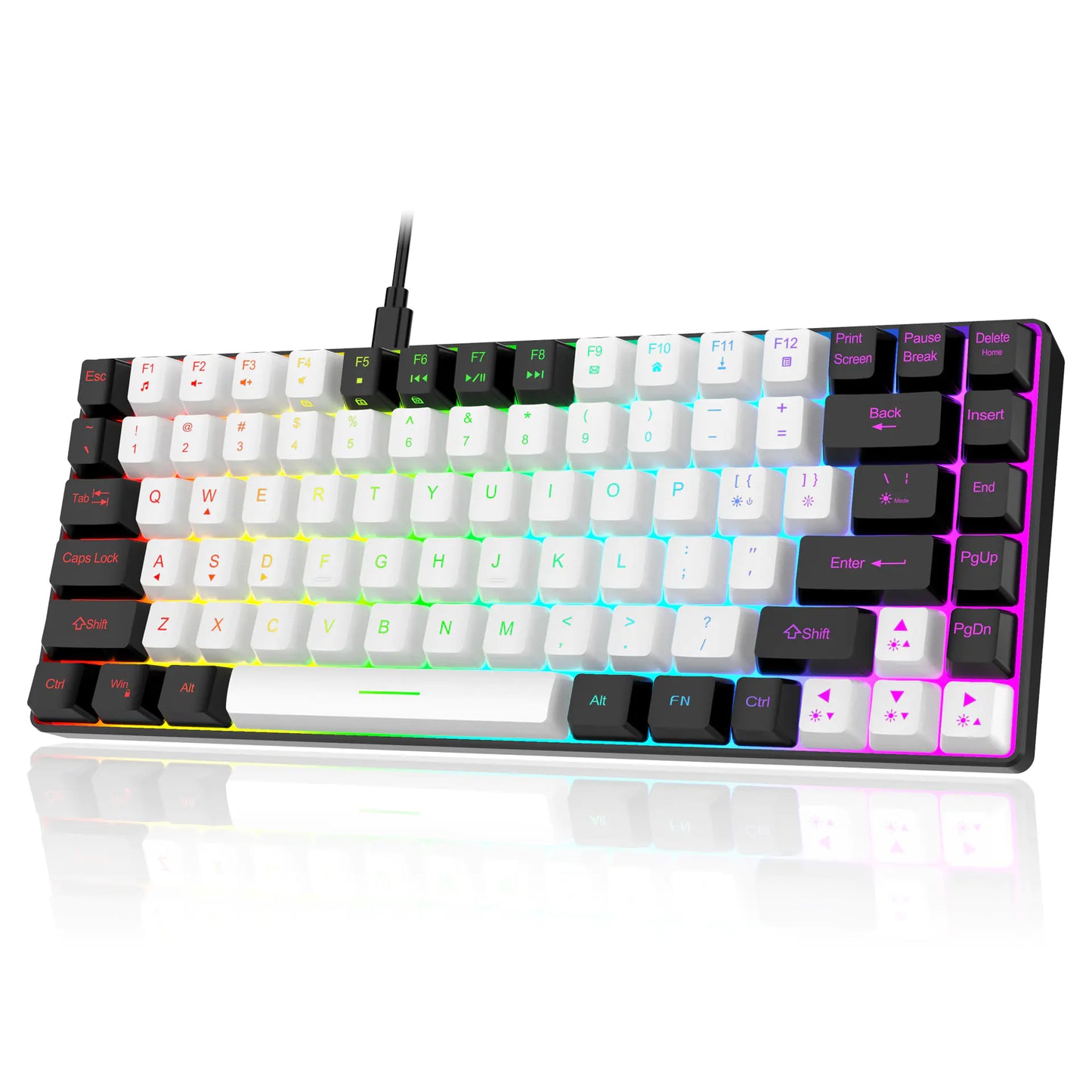 Wired RGB Gaming Keyboard - Compact 84 Keys Design