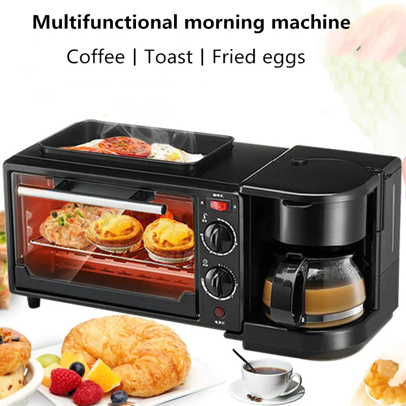 3-in-1 Breakfast Machine: Coffee Maker & Toaster