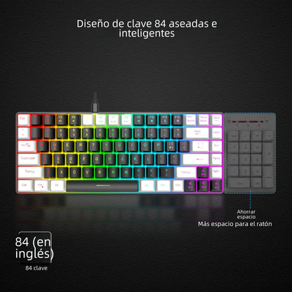 Wired RGB Gaming Keyboard - Compact 84 Keys Design