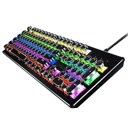 Luminous Retro Punk Mechanical Wired Gaming Keyboard
