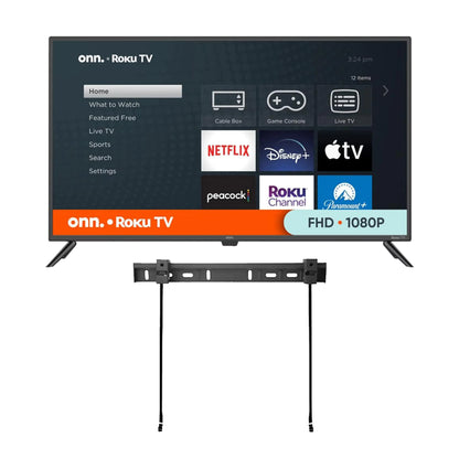ONN 43-Inch Class UHD 1080p Smart TV + Free Wall Mount with Wi-Fi Connectivity and Mobile App | Flat Screen TV | Compatible with Home Kit | Alexa and Google Assistant (Renewed)